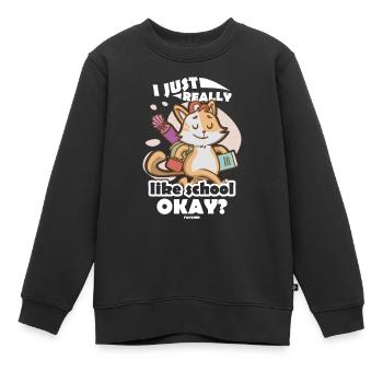 École scolaire Apprentissage de l’école maternelle - Sweat Premium enfant bio - noir - Devant - AI Model Kid Female (0cm)