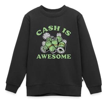 L’argent est génial 6 - Sweat Premium enfant bio - noir - Devant - AI Model Kid Female (0cm)