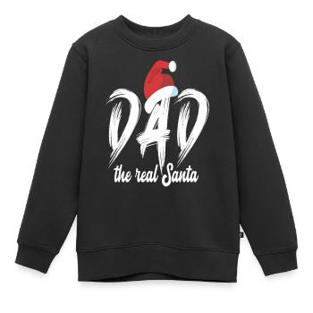 Christmas Dad the real Santa - Kinder Premium Organic Sweatshirt - Schwarz - Vorne - AI Model Kid Female (0cm)