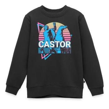 Castor Greek god Ancient Greek mythol - Kids Premium Organic Sweatshirt - black - Front - AI Model Kid Female (0cm)
