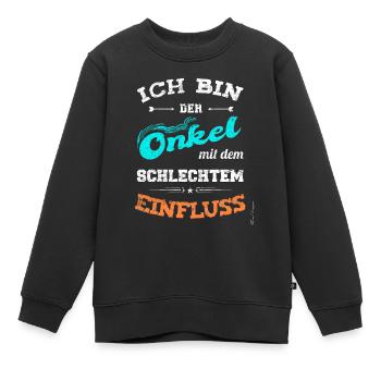 Onkel mit schlechtem Einfluss lustiges Bruder, - Kinder Premium Organic Sweatshirt - Schwarz - Vorne - AI Model Kid Female (0cm)