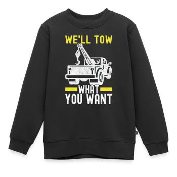 Service de remorquage de dépanneuse - Sweat Premium enfant bio - noir - Devant - AI Model Kid Female (0cm)