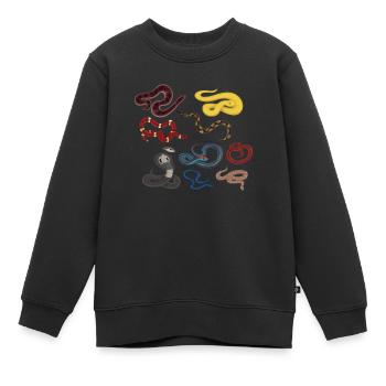 Snake Team Reptile Animal Phyton Boa - Kinder Premium Organic Sweatshirt - Schwarz - Vorne - AI Model Kid Female (0cm)