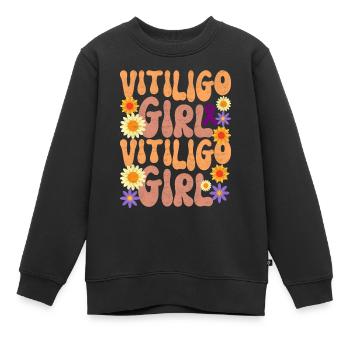 Vitiligo World Vitiligo Day - Kinder Premium Organic Sweatshirt - Schwarz - Vorne - AI Model Kid Female (0cm)