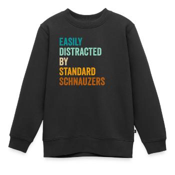 Facilement distrait par les schnauzers standard - Sweat Premium enfant bio - noir - Devant - AI Model Kid Female (0cm)