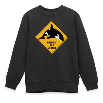 Warnschild Taucher - Respektiere die Einheimischen - Kinder Premium Organic Sweatshirt - Schwarz - Vorne - AI Model Kid Female (0cm)