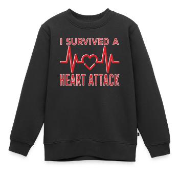 J’ai survécu à une crise cardiaque - Sweat Premium enfant bio - noir - Devant - AI Model Kid Female (0cm)