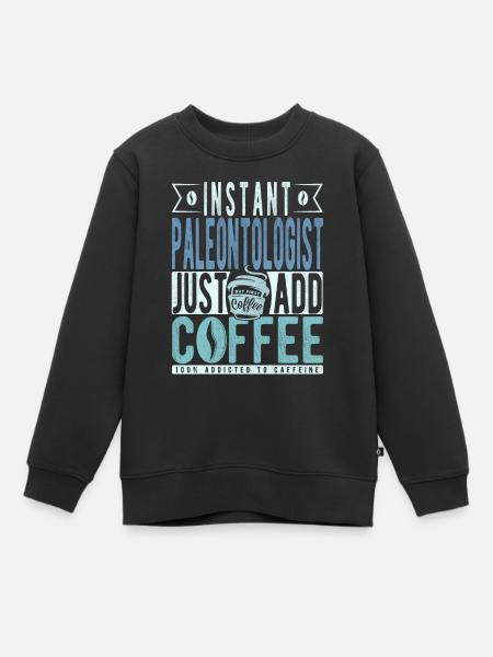Café paléontologue - Sweat Premium enfant bio - noir