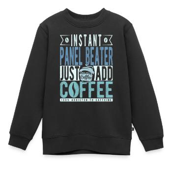 Panel Racket Coffee Saying - Kids Premium Organic Sweatshirt - black - Front - AI Model Kid Female (0cm)