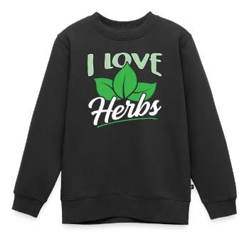 J’aime les herbes herbes herbes de jardin - Sweat Premium enfant bio - noir - Devant - AI Model Kid Female (0cm)