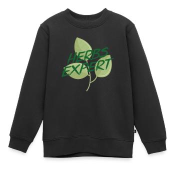 Herb Expert Herb Herb Jardin Herbe Herbe - Sweat Premium enfant bio - noir - Devant - AI Model Kid Female (0cm)
