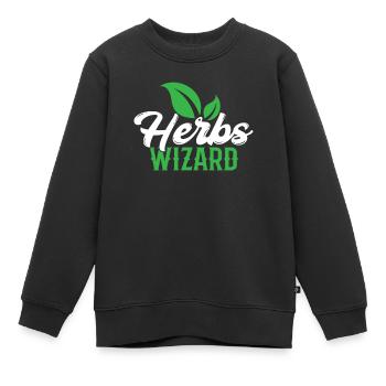 Herb Wizard Herb Garden Herb Herbalism - Sweat Premium enfant bio - noir - Devant - AI Model Kid Female (0cm)