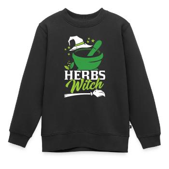 Herbe Sorcière Herbe Jardin Herbe Herbe - Sweat Premium enfant bio - noir - Devant - AI Model Kid Female (0cm)