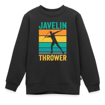Lanceur de javelot Lancer de javelot Lancer de javelot Lancer de javelot Lancer de javelot - Sweat Premium enfant bio - noir - Devant - AI Model Kid Female (0cm)