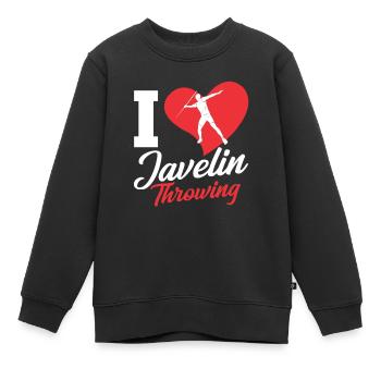 J’aime lancer de javelot Lancer de javelot Lancer de javelot - Sweat Premium enfant bio - noir - Devant - AI Model Kid Female (0cm)