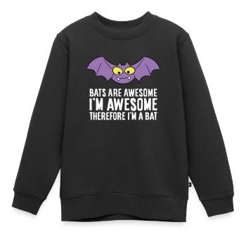 Fledermäuse sind fantastisch Ich bin fantastisch, - Kinder Premium Organic Sweatshirt - Schwarz - Vorne - AI Model Kid Female (0cm)