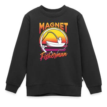 Pêche à l’aimant Pêche à l’aimant Pêche à l’aimant - Sweat Premium enfant bio - noir - Devant - AI Model Kid Female (0cm)