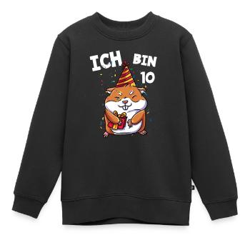 Ich bin 10 Jahre Hamster 10. Geburtstag - Kinder Premium Organic Sweatshirt - Schwarz - Vorne - AI Model Kid Female (0cm)