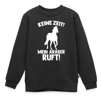 Pferd Reitsport Reiten Pferdesport Araber - Kinder Premium Organic Sweatshirt - Schwarz - Vorne - AI Model Kid Female (0cm)