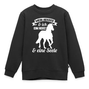 Pferd Reitsport Reiten Pferdesport Araber - Kinder Premium Organic Sweatshirt - Schwarz - Vorne - AI Model Kid Female (0cm)