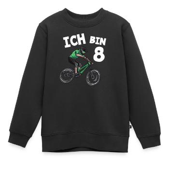 Ich bin 8 Jahre Mountainbike 8. Geburtstag - Kinder Premium Organic Sweatshirt - Schwarz - Vorne - AI Model Kid Female (0cm)