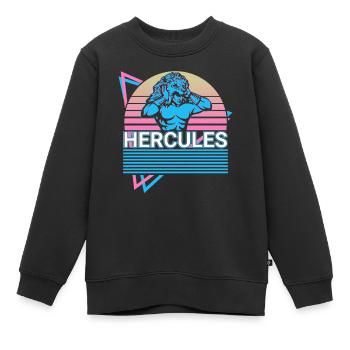Hercule Mythologie Grecque Antique Rétro - Sweat Premium enfant bio - noir - Devant - AI Model Kid Female (0cm)