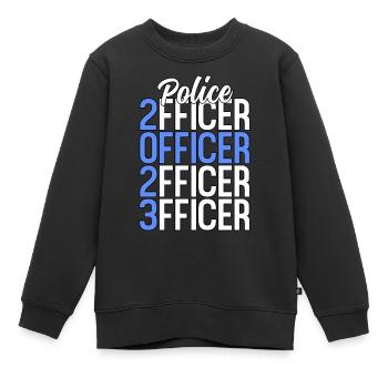 Stolzer Polizist Akademie Abschluss Thin Blue - Kinder Premium Organic Sweatshirt - Schwarz - Vorne - AI Model Kid Female (0cm)