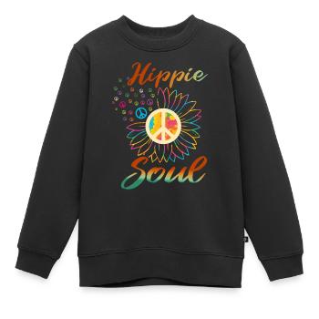hippie seele - Kinder Premium Organic Sweatshirt - Schwarz - Vorne - AI Model Kid Female (0cm)