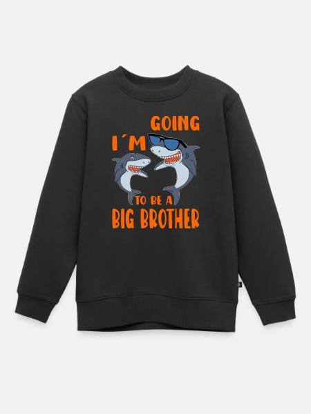 Je vais être un grand frère Révélation de bébé requins - Premium børne sweatshirt økologisk - sort