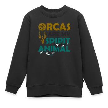 L’orque est mon âme animale, baleine, orque. - Sweat Premium enfant bio - noir - Devant - AI Model Kid Female (0cm)
