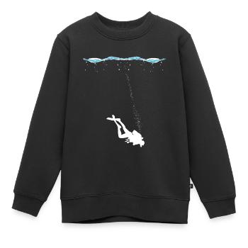 Plongeurs sous-marins sous l’eau avec des bulles d’air - Sweat Premium enfant bio - noir - Devant - AI Model Kid Female (0cm)