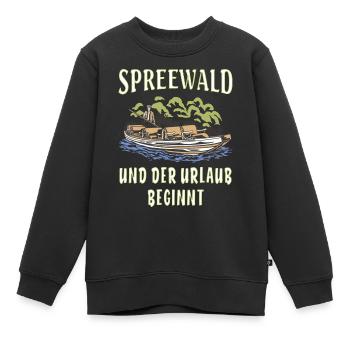 SPREEWALD UND DER URLAUB BEGINNT - Kinder Premium Organic Sweatshirt - Schwarz - Vorne - AI Model Kid Female (0cm)