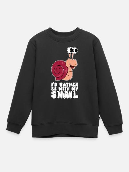 Ich Bin Lieber Bei Meiner Schnecke - Kinder Premium Organic Sweatshirt - Schwarz