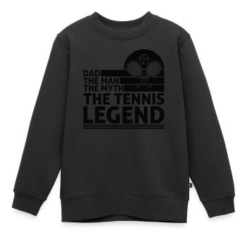 Tennis Vater Tennisplatz Tennisspieler Tennisspiel - Kinder Premium Organic Sweatshirt - Schwarz - Vorne - AI Model Kid Female (0cm)