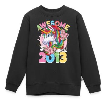 Regenbogen Einhorn 10. Geburtstag Mädchen 10 Jahre - Kinder Premium Organic Sweatshirt - Schwarz - Vorne - AI Model Kid Female (0cm)