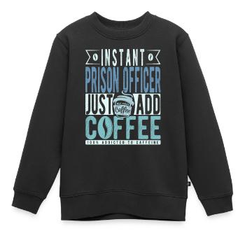 Café du gardien de prison disant - Sweat Premium enfant bio - noir - Devant - AI Model Kid Female (0cm)