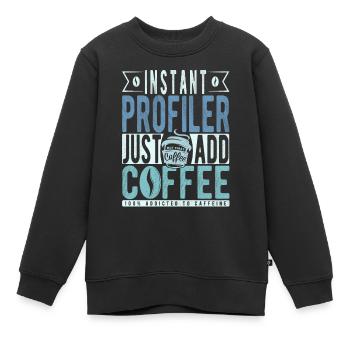 Profiler Coffee Citation - Sweat Premium enfant bio - noir - Devant - AI Model Kid Female (0cm)