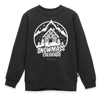 Station de ski de Snowmass Colorado - Sweat Premium enfant bio - noir - Devant - AI Model Kid Female (0cm)