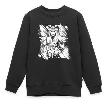 Japanese Samurai Warrior - Kinder Premium Organic Sweatshirt - Schwarz - Vorne - AI Model Kid Female (0cm)