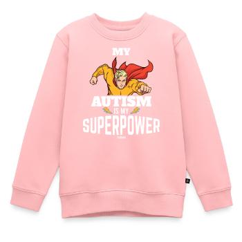 Ingenious strong autism hero - Kids Premium Organic Sweatshirt - rose - Front - AI Model Kid Female (0cm)