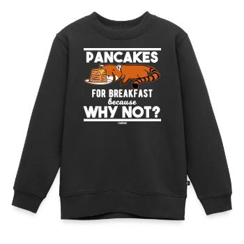Crêpes pour le petit déjeuner - Sweat Premium enfant bio - noir - Devant - AI Model Kid Female (0cm)