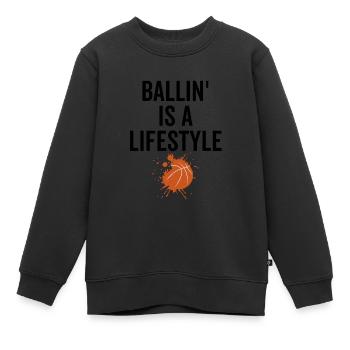 Ballin est un style de vie - Sweat Premium enfant bio - noir - Devant - AI Model Kid Female (0cm)