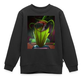 Lustige Grafik Krug Pflanzenkunst Coole Nepenthes - Kinder Premium Organic Sweatshirt - Schwarz - Vorne - AI Model Kid Female (0cm)