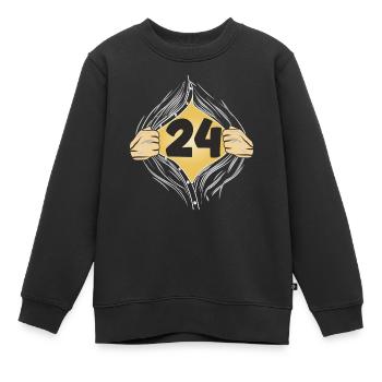 24 CHEMISE SUR - Sweat Premium enfant bio - noir - Devant - AI Model Kid Female (0cm)