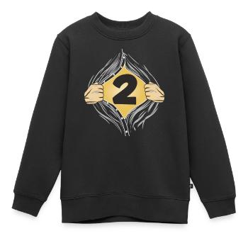 2 METTRE UNE CHEMISE - Sweat Premium enfant bio - noir - Devant - AI Model Kid Female (0cm)