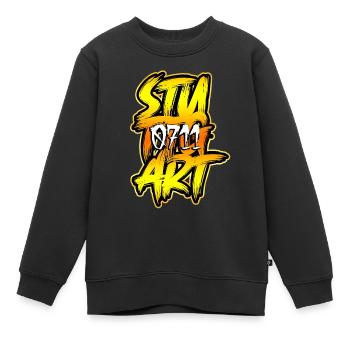 Stuttgart 0711 - Kinder Premium Organic Sweatshirt - Schwarz - Vorne - AI Model Kid Female (0cm)