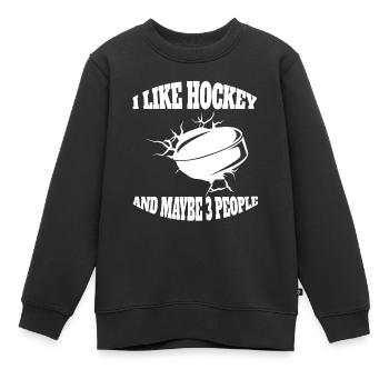 Eishockey Wintersport Eishockeyteam Geschenk - Kinder Premium Organic Sweatshirt - Schwarz - Vorne - AI Model Kid Female (0cm)