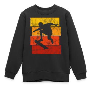 Skateboarder Skateboard Skater Skate Skateing - Kids Premium Organic Sweatshirt - black - Front - AI Model Kid Female (0cm)