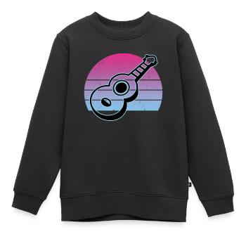 Ukuleles Vitage - Kids Premium Organic Sweatshirt - black - Front - AI Model Kid Female (0cm)