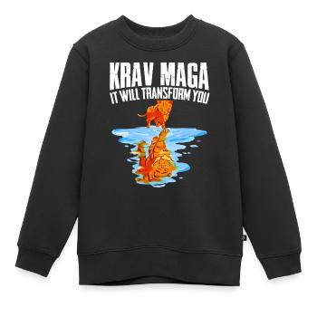 Krav Maga Apparel Israélien Self - Sweat Premium enfant bio - noir - Devant - AI Model Kid Female (0cm)